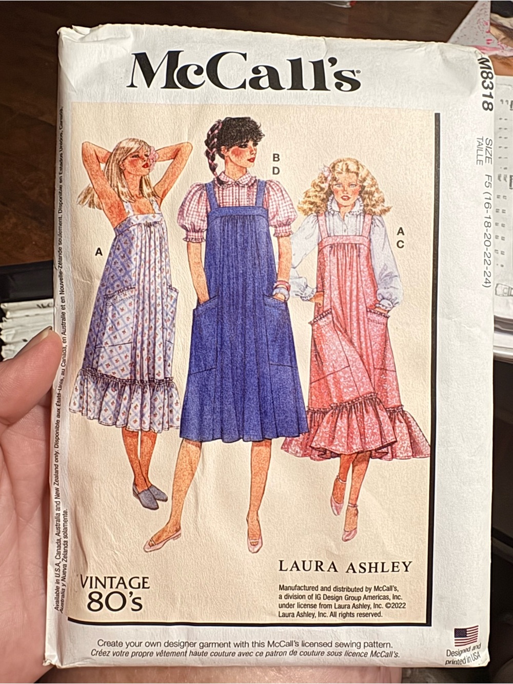 BN UNCUT MCCALLS 8318 F5 PLUS SIZE 1980's VINTAGE SUNDRESS SEWING PATTERNS
